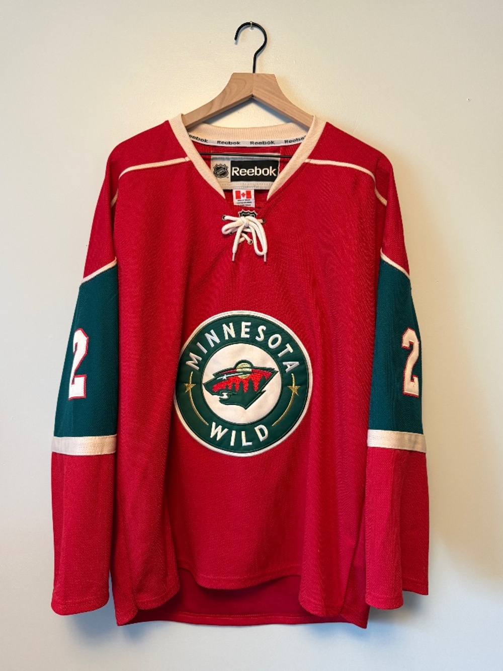 Authentic Reebok Edge Minnesota Wild Lundin #2 Hockey Jersey Size 48 MiC